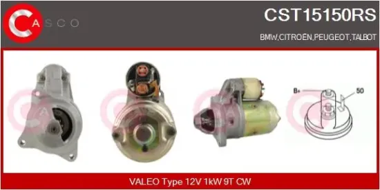 Starter 12 V 1 kW CASCO CST15150RS Bild Starter 12 V 1 kW CASCO CST15150RS