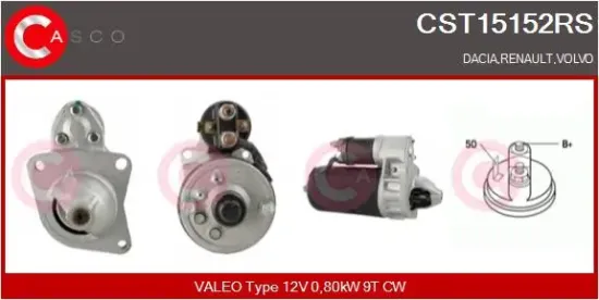 Starter 12 V 0,80 kW CASCO CST15152RS Bild Starter 12 V 0,80 kW CASCO CST15152RS