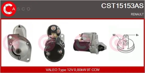 Starter 12 V 0,80 kW CASCO CST15153AS
