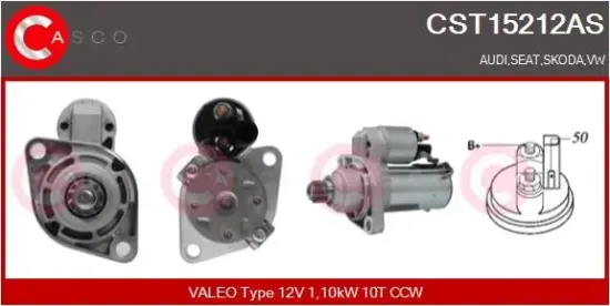 Starter 12 V 1,10 kW CASCO CST15212AS Bild Starter 12 V 1,10 kW CASCO CST15212AS