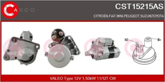 Starter 12 V 1,50 kW CASCO CST15215AS Bild Starter 12 V 1,50 kW CASCO CST15215AS
