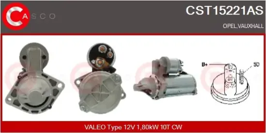 Starter 12 V 1,80 kW CASCO CST15221AS Bild Starter 12 V 1,80 kW CASCO CST15221AS