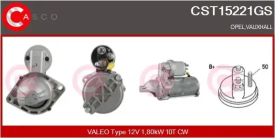 Starter 12 V 1,80 kW CASCO CST15221GS Bild Starter 12 V 1,80 kW CASCO CST15221GS