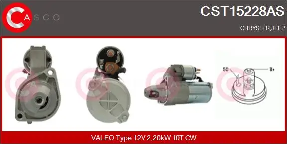 Starter 12 V 2,20 kW CASCO CST15228AS