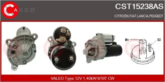 Starter 12 V 1,40 kW CASCO CST15238AS Bild Starter 12 V 1,40 kW CASCO CST15238AS