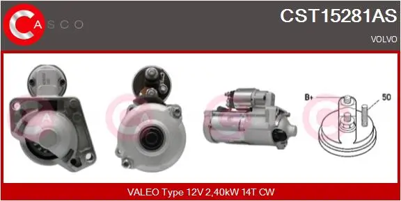 Starter 12 V 2,40 kW CASCO CST15281AS