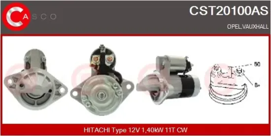 Starter 12 V 1,40 kW CASCO CST20100AS Bild Starter 12 V 1,40 kW CASCO CST20100AS