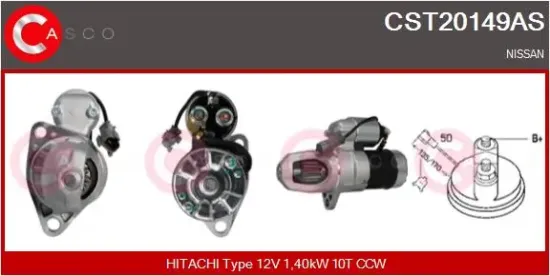 Starter 12 V 1,40 kW CASCO CST20149AS Bild Starter 12 V 1,40 kW CASCO CST20149AS