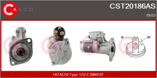 Starter 12 V 2,30 kW CASCO CST20186AS Bild Starter 12 V 2,30 kW CASCO CST20186AS