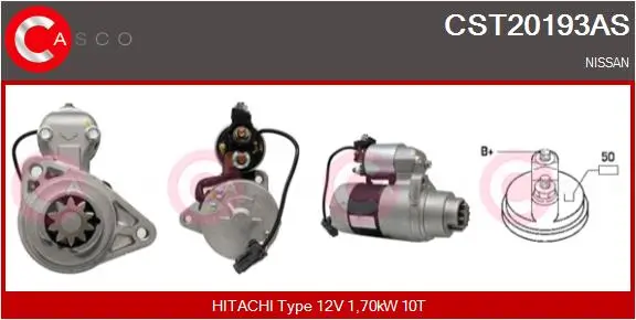Starter 12 V 1,70 kW CASCO CST20193AS