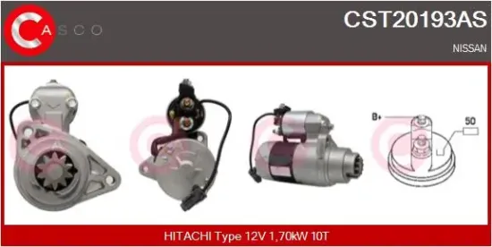Starter 12 V 1,70 kW CASCO CST20193AS Bild Starter 12 V 1,70 kW CASCO CST20193AS