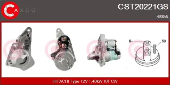 Starter 12 V 1,40 kW CASCO CST20221GS Bild Starter 12 V 1,40 kW CASCO CST20221GS