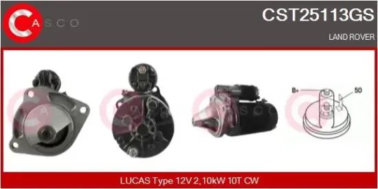 Starter 12 V 2,10 kW CASCO CST25113GS Bild Starter 12 V 2,10 kW CASCO CST25113GS
