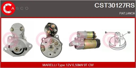 Starter 12 V 0,50 kW CASCO CST30127RS