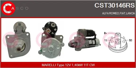 Starter 12 V 1,40 kW CASCO CST30146RS