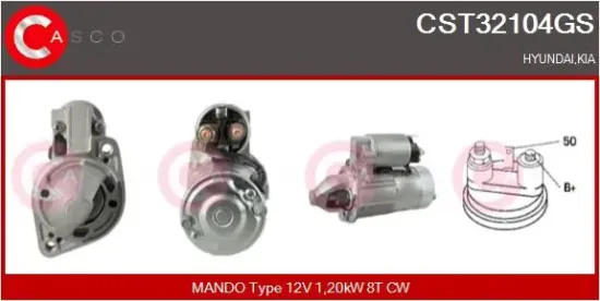 Starter 12 V 1,20 kW CASCO CST32104GS Bild Starter 12 V 1,20 kW CASCO CST32104GS