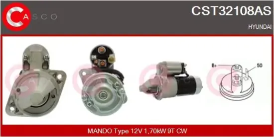 Starter 12 V 1,70 kW CASCO CST32108AS Bild Starter 12 V 1,70 kW CASCO CST32108AS