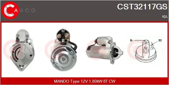 Starter 12 V 1,80 kW CASCO CST32117GS