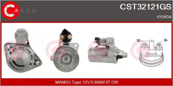 Starter 12 V 0,80 kW CASCO CST32121GS Bild Starter 12 V 0,80 kW CASCO CST32121GS
