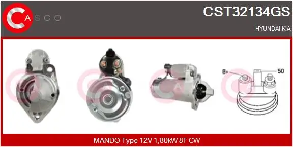 Starter 12 V 1,80 kW CASCO CST32134GS