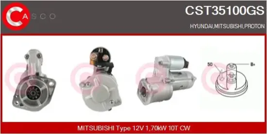 Starter 12 V 1,70 kW CASCO CST35100GS Bild Starter 12 V 1,70 kW CASCO CST35100GS