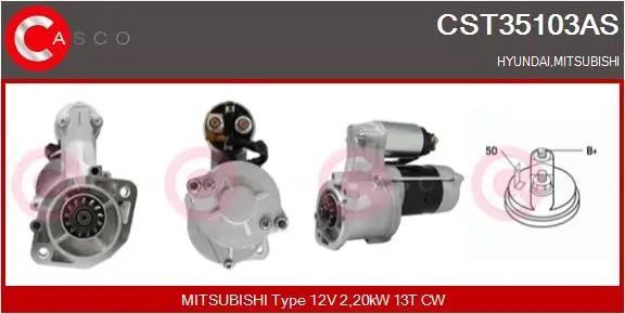 Starter 12 V 2,20 kW CASCO CST35103AS