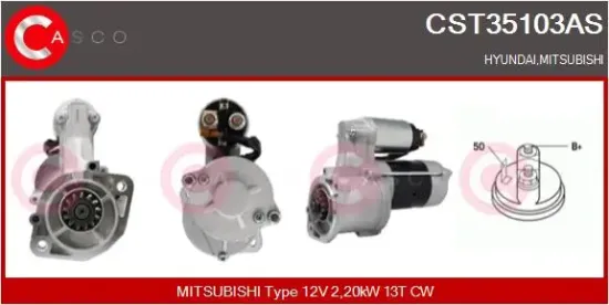 Starter 12 V 2,20 kW CASCO CST35103AS Bild Starter 12 V 2,20 kW CASCO CST35103AS