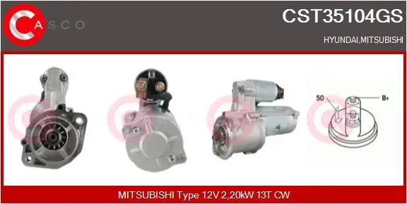 Starter 12 V 2,20 kW CASCO CST35104GS