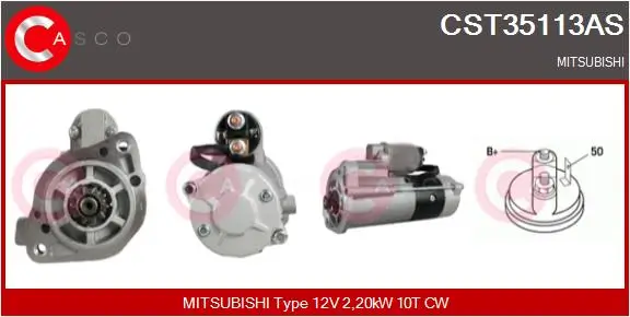 Starter 12 V 2,20 kW CASCO CST35113AS
