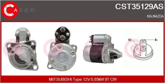 Starter 12 V 0,85 kW CASCO CST35129AS