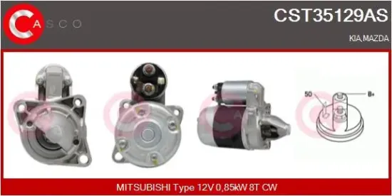 Starter 12 V 0,85 kW CASCO CST35129AS Bild Starter 12 V 0,85 kW CASCO CST35129AS