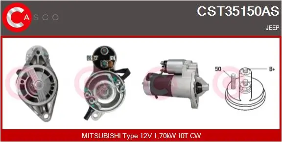 Starter 12 V 1,70 kW CASCO CST35150AS