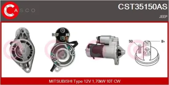 Starter 12 V 1,70 kW CASCO CST35150AS Bild Starter 12 V 1,70 kW CASCO CST35150AS