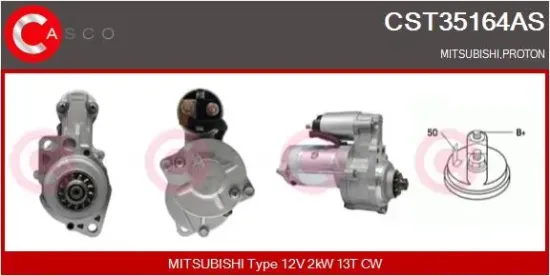 Starter 12 V 2 kW CASCO CST35164AS Bild Starter 12 V 2 kW CASCO CST35164AS
