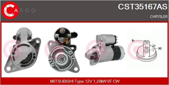 Starter 12 V 1,20 kW CASCO CST35167AS