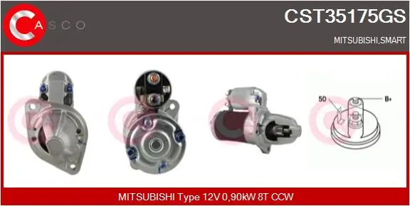 Starter 12 V 0,90 kW CASCO CST35175GS