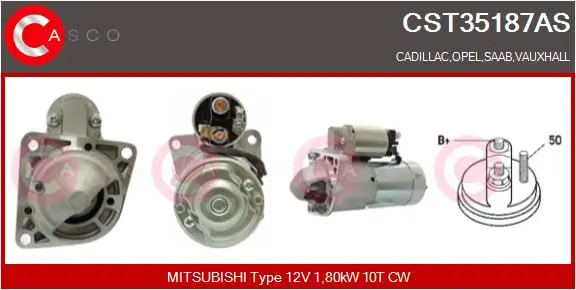 Starter 12 V 1,80 kW CASCO CST35187AS