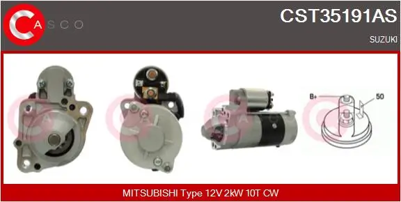 Starter 12 V 2 kW CASCO CST35191AS