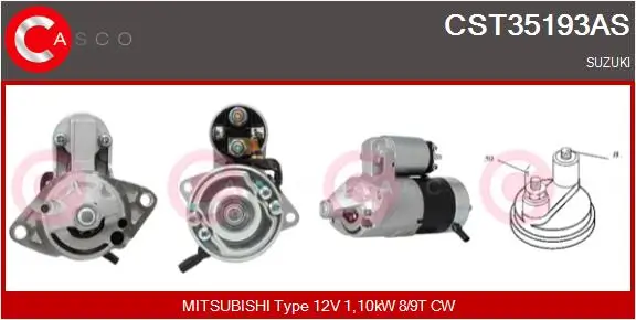 Starter 12 V 1,10 kW CASCO CST35193AS