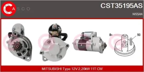 Starter 12 V 2,20 kW CASCO CST35195AS Bild Starter 12 V 2,20 kW CASCO CST35195AS