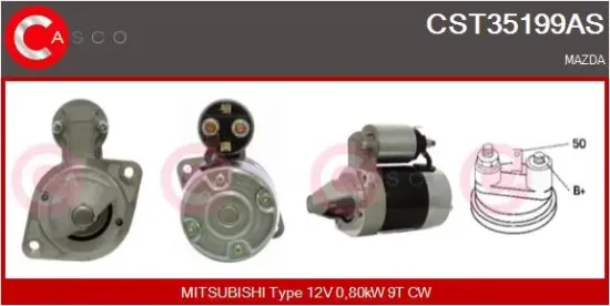 Starter 12 V 0,80 kW CASCO CST35199AS Bild Starter 12 V 0,80 kW CASCO CST35199AS