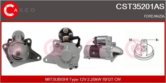 Starter 12 V 2,20 kW CASCO CST35201AS
