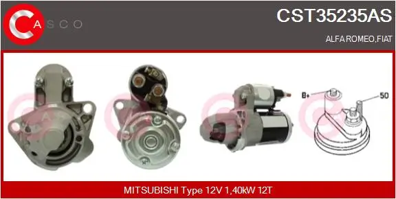 Starter 12 V 1,40 kW CASCO CST35235AS