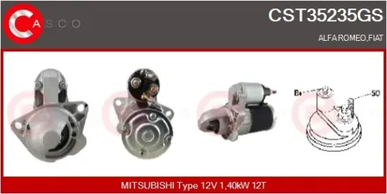 Starter 12 V 1,40 kW CASCO CST35235GS Bild Starter 12 V 1,40 kW CASCO CST35235GS