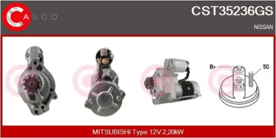 Starter 12 V 2,20 kW CASCO CST35236GS Bild Starter 12 V 2,20 kW CASCO CST35236GS