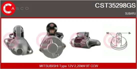 Starter 12 V 2,20 kW CASCO CST35298GS Bild Starter 12 V 2,20 kW CASCO CST35298GS