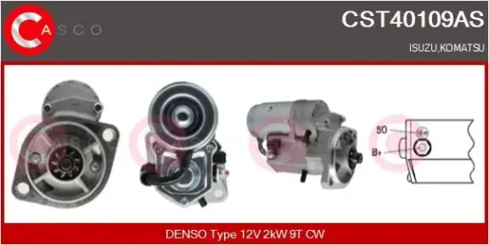 Starter 12 V 2 kW CASCO CST40109AS Bild Starter 12 V 2 kW CASCO CST40109AS