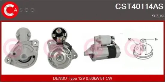 Starter 12 V 0,80 kW CASCO CST40114AS Bild Starter 12 V 0,80 kW CASCO CST40114AS