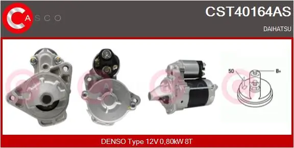 Starter 12 V 0,80 kW CASCO CST40164AS