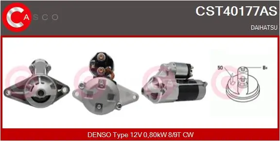 Starter 12 V 0,80 kW CASCO CST40177AS